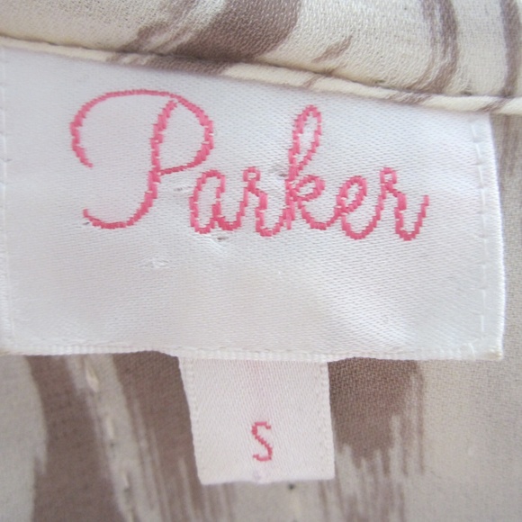 Parker Beaded Ikat Blouse Women's S Taupe - Picture 5 of 5